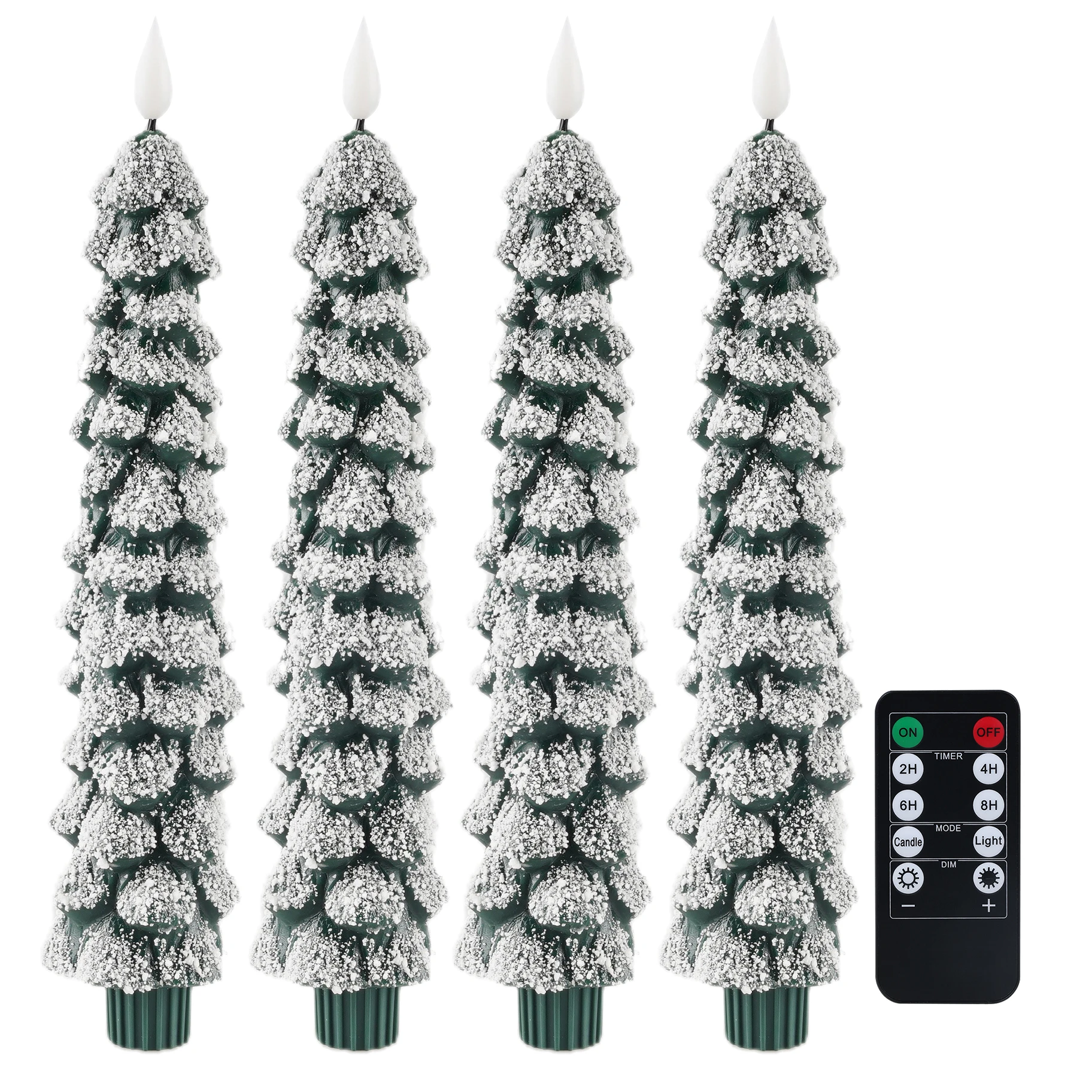 3d Wick Wax Christmas Tree Long Warm White Remote Flameless Led Taper
