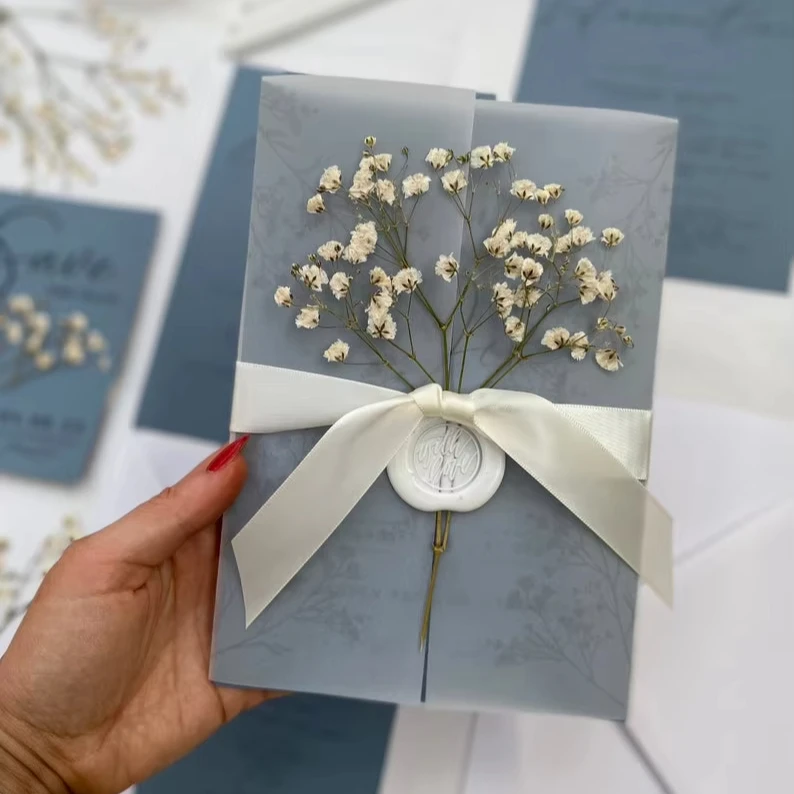 200 Vorgefaltete Pergament-Jacken 12,7 X 17,8 Cm – Transparente Hochzeitseinladungen Hüllen, 115 G/m² Pergamentpapier