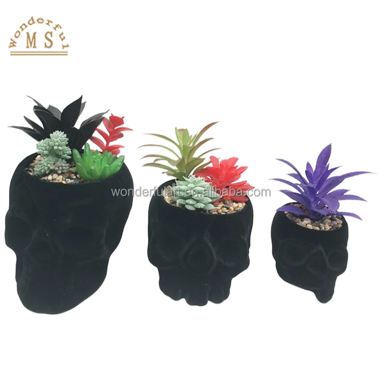 Creative Design Ceramic Cup Shape Mini Succulent Plant Pot with typical Halloween image for 2022
