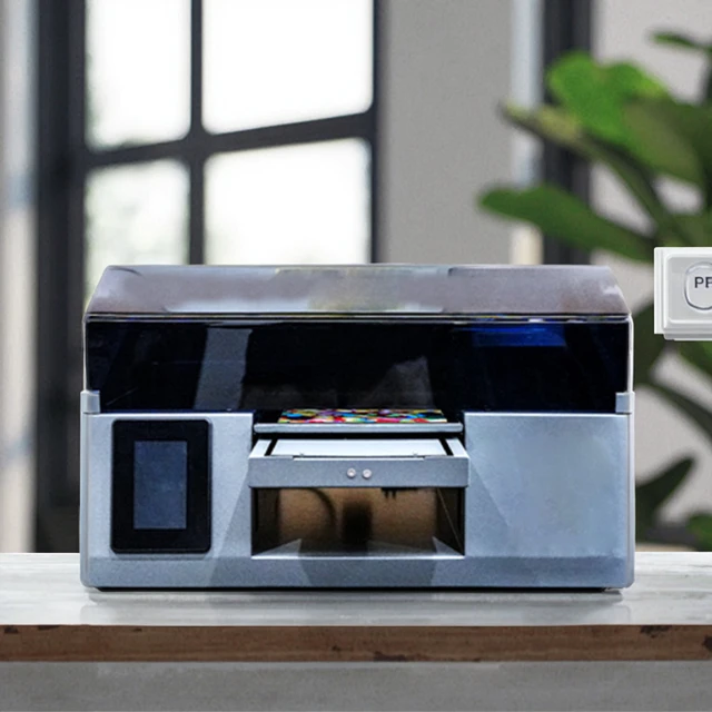 A4 UV LED Inkjet Printer Machine Flatbed for Jigsaw Glass Acrylic Metal Wood PVC Plastic ID Card Logo 600dpi Resolution 1-Year