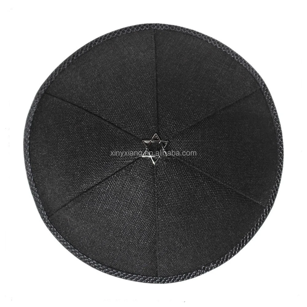 Factory Wholesale Six Panel Linen Kippah,Yarmulke,Satin Yarmulkes 6