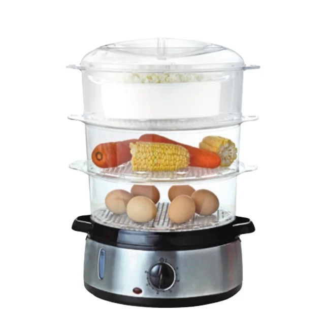 Portable Electric Food Steamer With Timer Control With 3layer