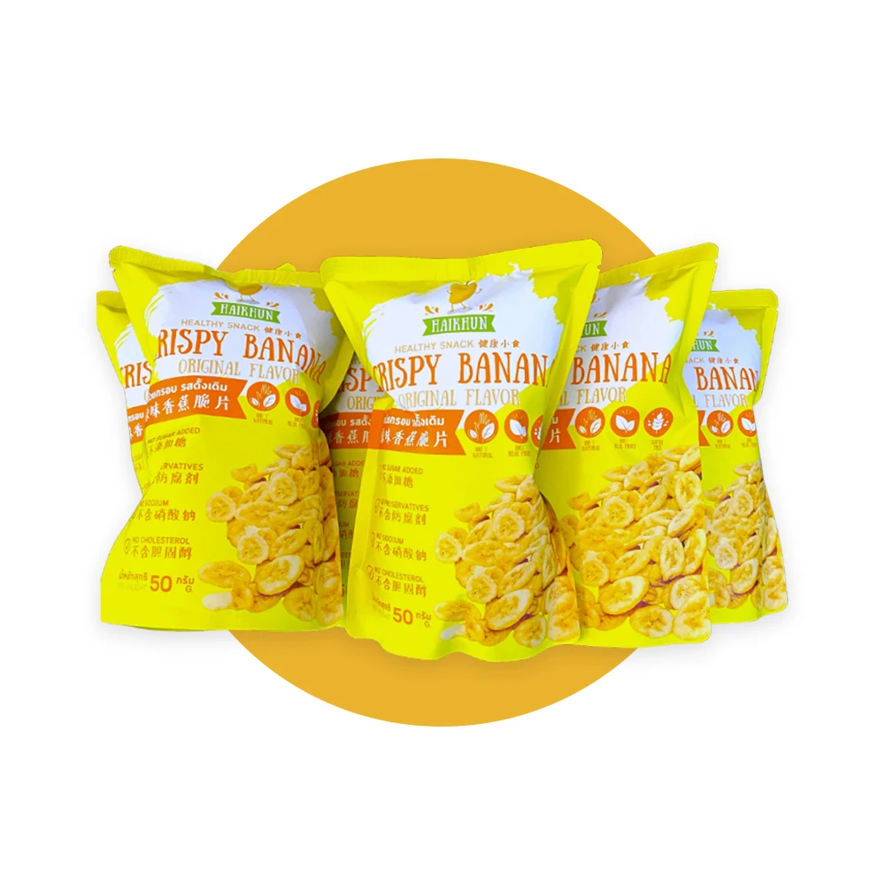 Банановые чипсы Премиум-качества из Таиланда OEM изготовлены 100% натуральных фруктов и не содержат всех