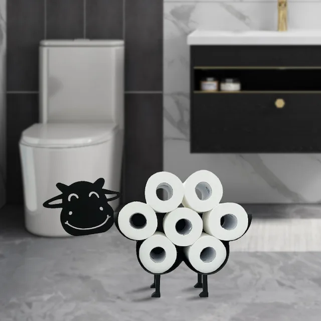 Metalen schapen-toiletrollenhouder Vrijstaande leuke badkamerpapier-tissue- opslag kopen vanaf een prijs van 18