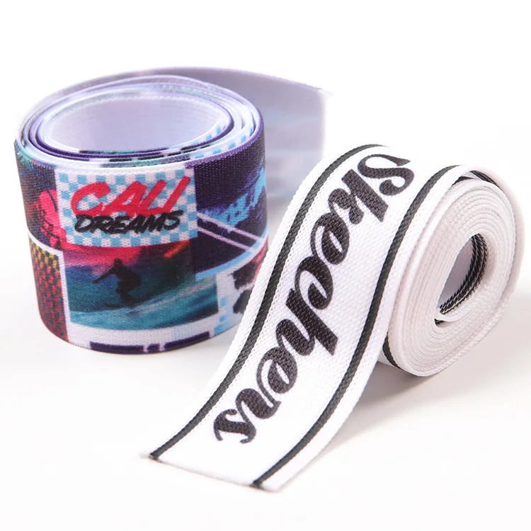 Custom Heat Press Elastic Tape Sublimation Printed Elastic Webbing