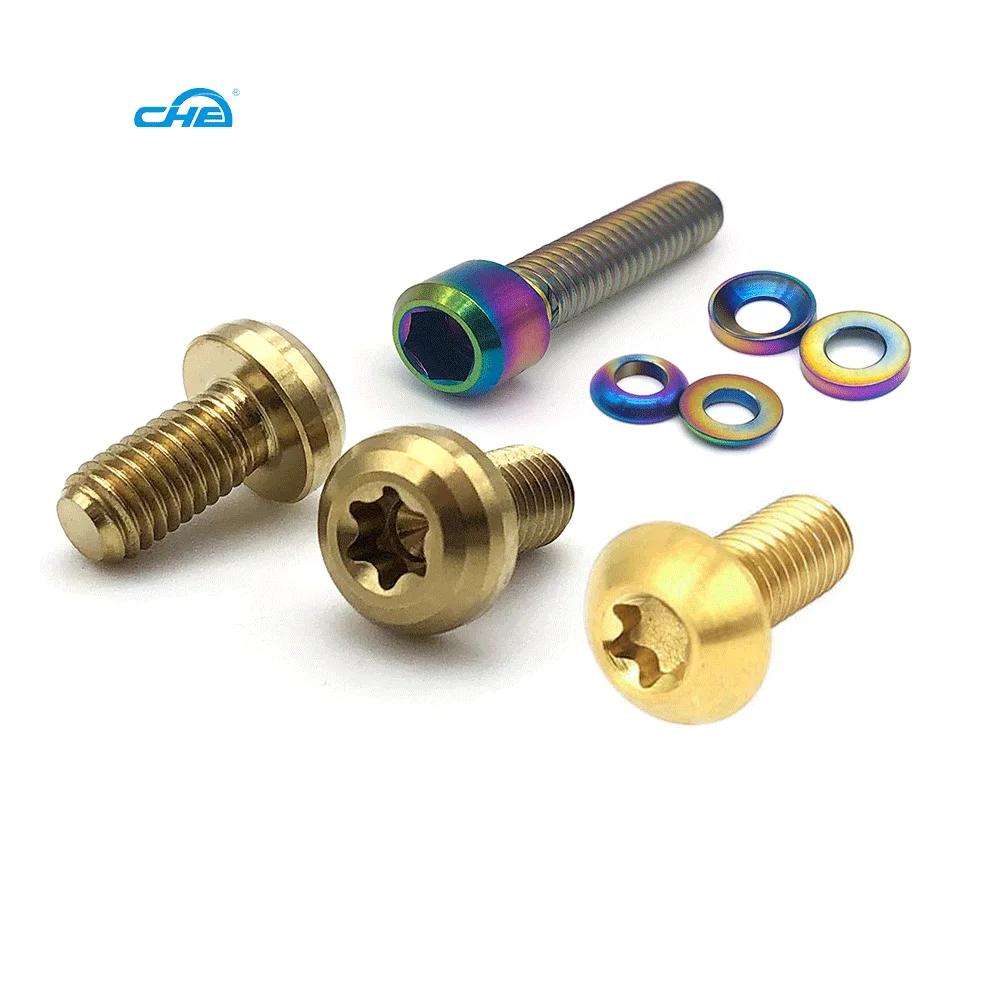 Hot Selling Anodized Surface Is Not Easy To Rust Colorful Titanium Alloy Bolts Motorcycle M8 M6 Head Internal Hexagon Bolt Screw
