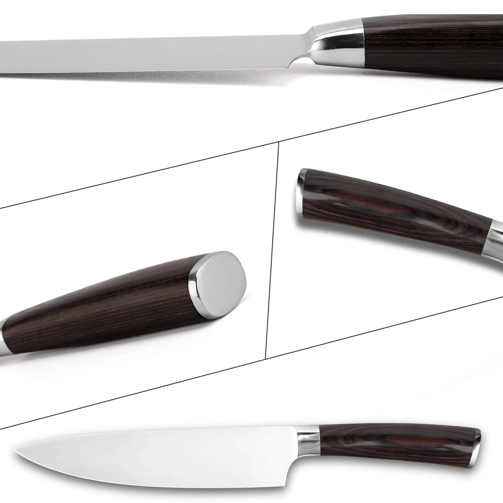 Custom Logo Professional 8 Inch Chef Knife Stainless Steel Meat Knife with Pakkawood Handle