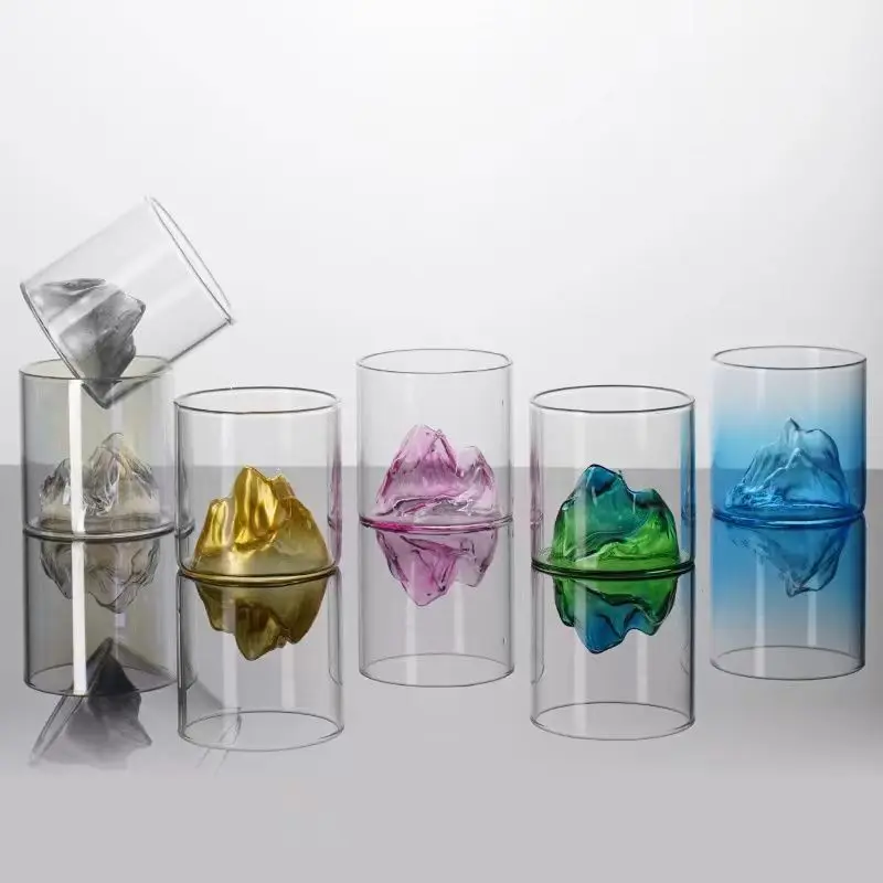 Retro Style Glass Cup Household Heat Resistant Tea/Coffee/Wine Mountain View Classic Design Parties Wholesale Feature