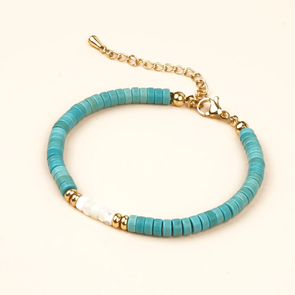 Go2boho Minimalist Turquoise Friendship Bracelets for Women Boho Summer Beach Fashion Jewelry