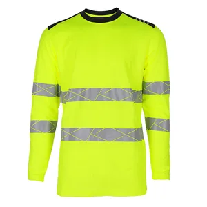 Wholesale OEM Hi Vis Reflective Safety Long Sleeve Fire Resistant FR Work Fireproof Shirts Flame Resistant Shirt