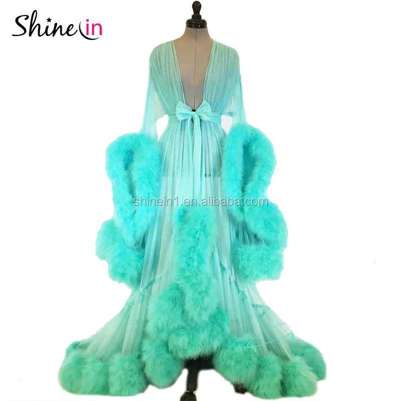 lace fur robe