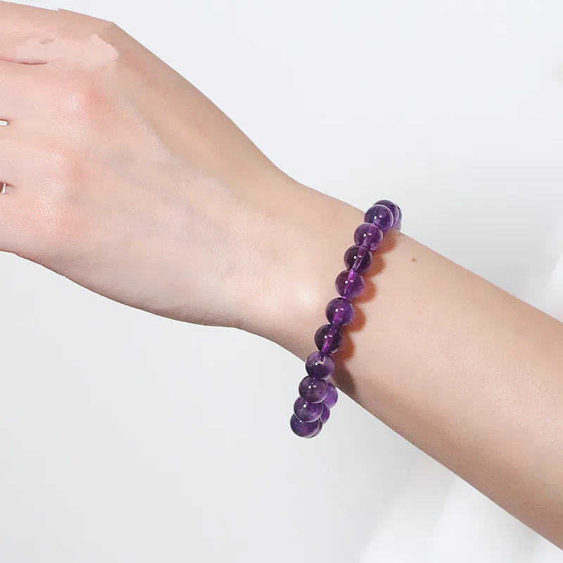 8mm Natural Amethyst Crystal Energy Stone Elastic Stretchable