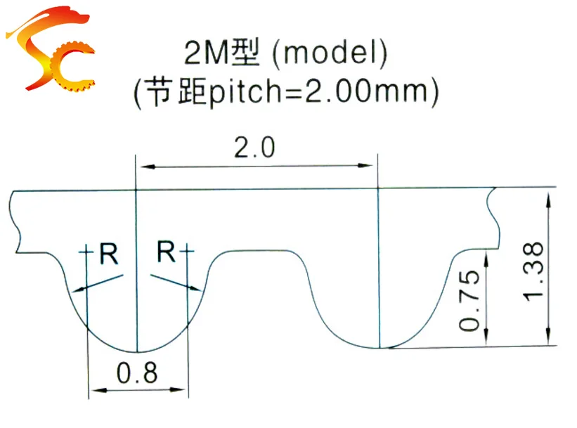 GT2/2M/2GT 1220/1280/1350/1360/1442/1510/1512 Gt2 Timing Belt Width 6/9mm  Rubber Closed-Loop Synchronous Belt for CNC Machine