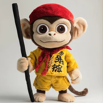 YGCHEN Plüschtier Affenkönig Wukong – Schwarzer Anime-Spielcharakter, 25 Cm Weiche Kuschelfigur