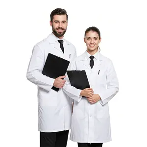 Wholesale Custom Logo Medical White Lab Coat Hospital Nurse Doctor Uniform Scientist Chemistry Pharmacy Unisex Lab Coats