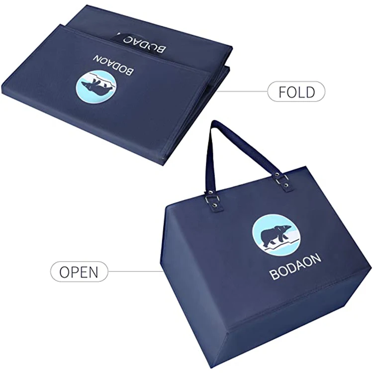 Eco Friendly Insulated Reusable Large Capacity Shopping Thermal Insulation Cooler Bag Blue Cooler Bag Food Green Box 10000