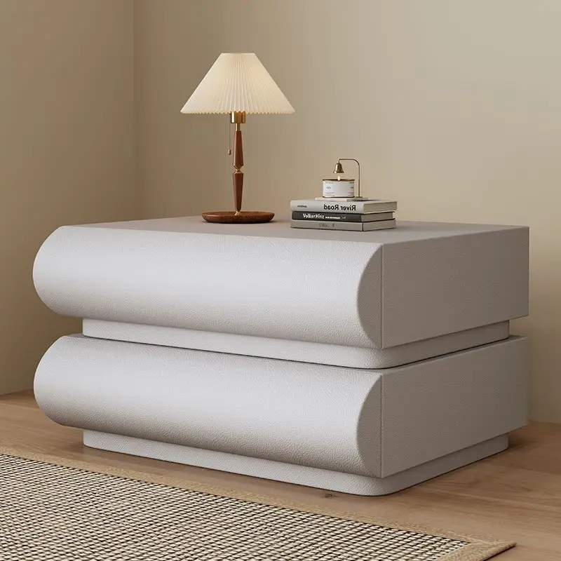 Nordic Lighting Round Smart Night Stand With Two or Three Drawers Luxury Nightstand for Bed Room