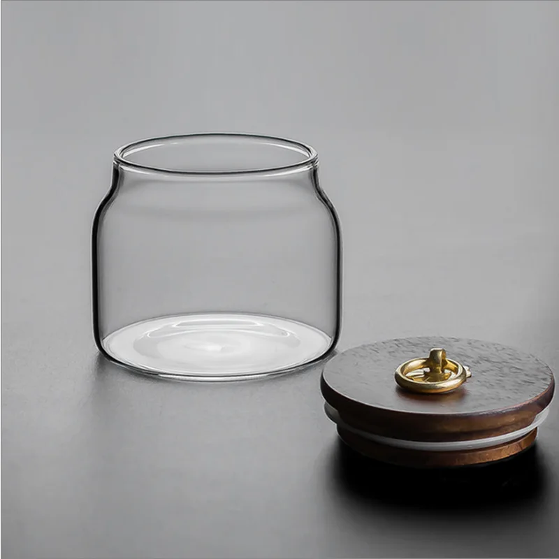 1000ml 32 oz Peanut Butter Chilli Sauce Storage Glass Jar with Wood Lid