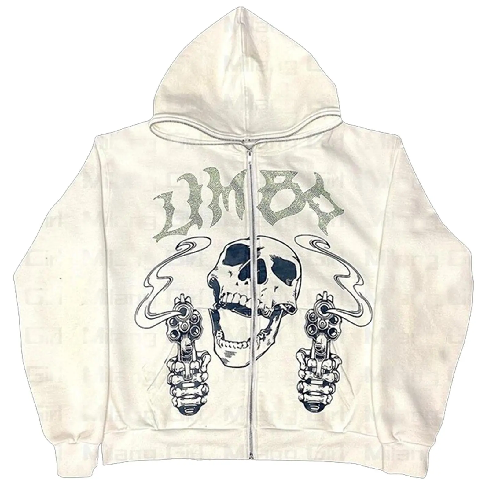 DCY Custom Zip up Rhinestone Men Hoodie Oversized Zipped Full Body Zip