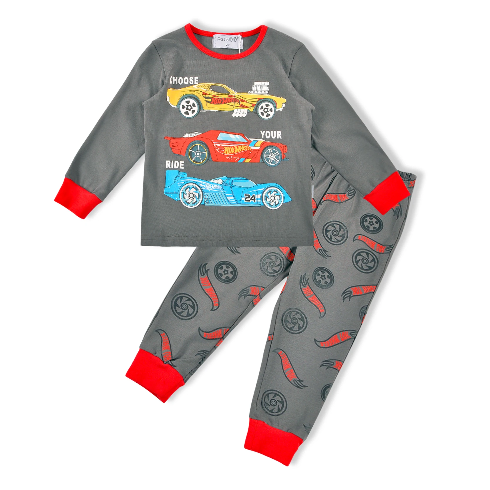 Детская пижама с длинным рукавом и цифровым принтом