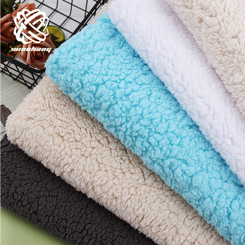 Amazon Soft 50% 70% 100% Recycled Polyester GRS Certification  Sherpa  Fleece Bubble Faux Fur Fabric For Garment Blanket Jumper