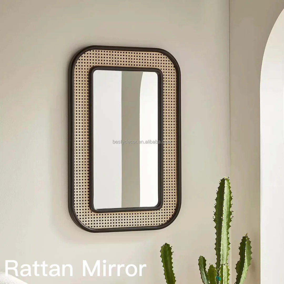 Decorative Mirrors Handmade Rattan Factory Wholesale Cheap Home Decor