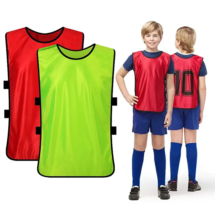 Custom Cheap Print Name Reversible Sublimation Foldable Polyester Fiber Bib Soccer Training Vest