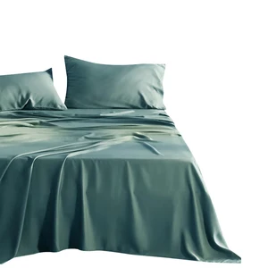 100 Organic Bamboo Viscose Canadian Cotton Plaid Four-Piece Bedding Set with 200TC Thread Count Oeko-Tex Certified