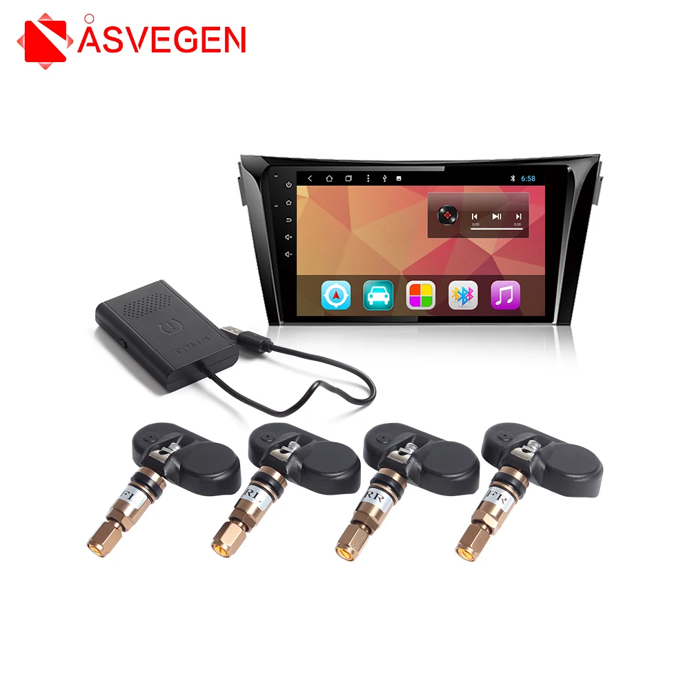 Автомобильный датчик давления в шинах, умная система мониторинга, беспроводной светодиодный дисплей TPMS с 4 внутренними TPMS датчиками