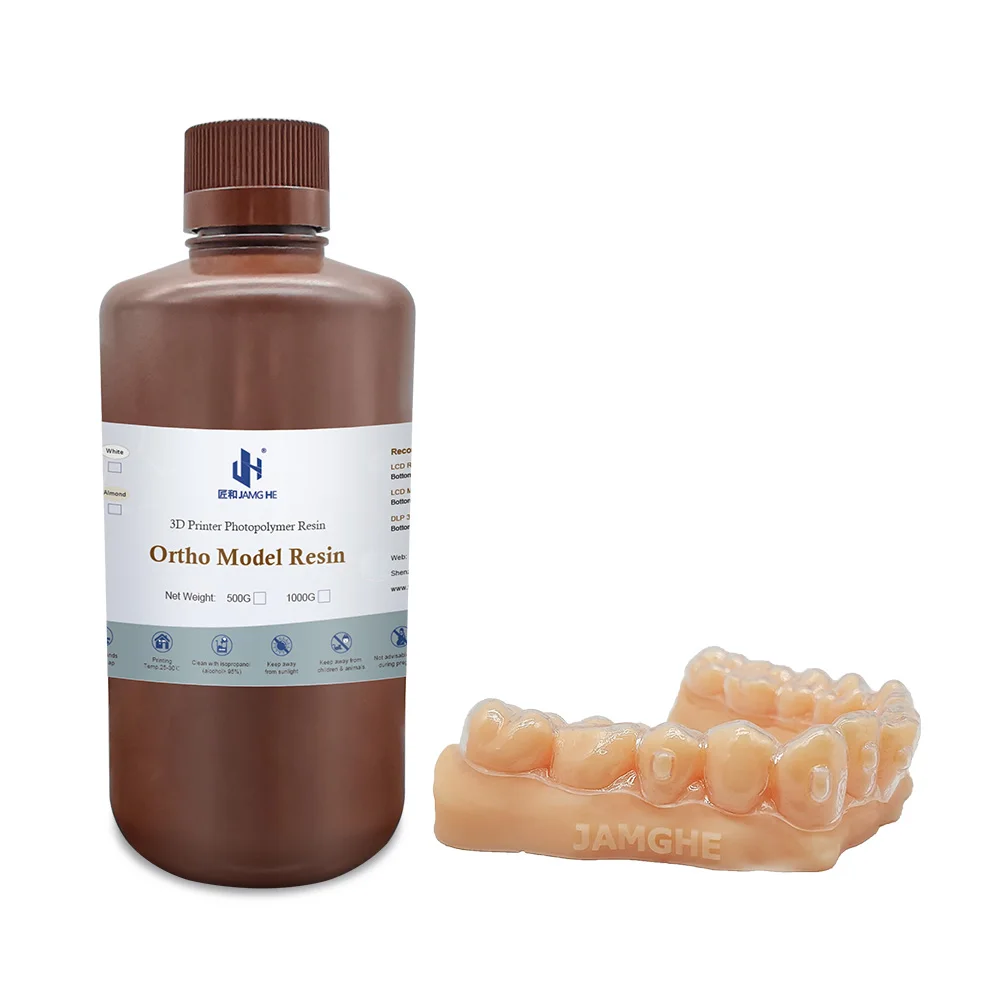 JAMG HE Temporäres Dentalharz 405nm – 500g A2, FDA-zertifiziert, Hohe Härte 80–90D, Für 3D-Druck Kronen & Brücken, DLP/LCD