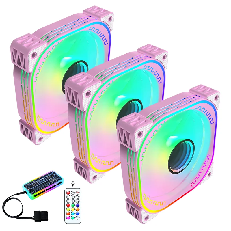 Lovingcool Factory Custom Led Pc Case Rgb Control Ventilador 120mm Computer Fan 5V 3pin ARGB Cpu Cooler Fan for Pc Case Cooling
