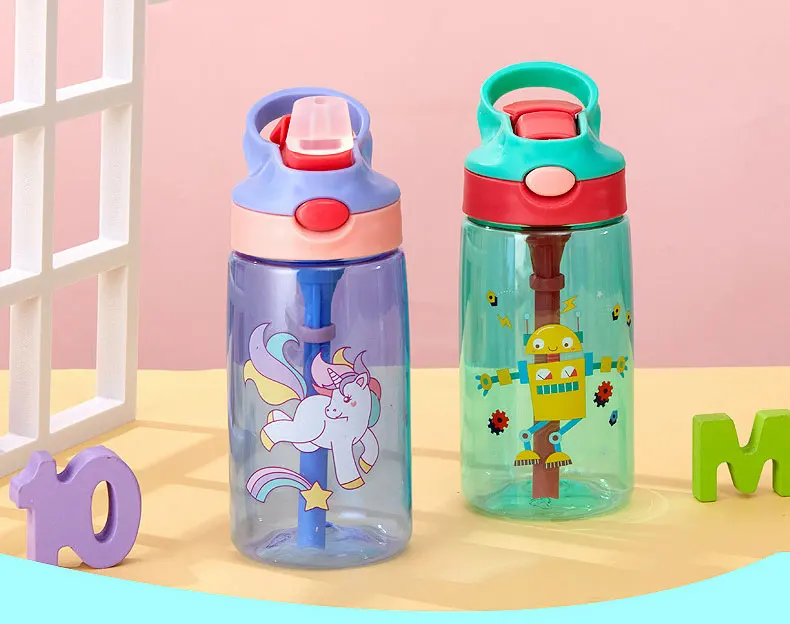 Plastic Direct Drinking Cartoon Baby Feeding Leakproof Gourde Pour ...