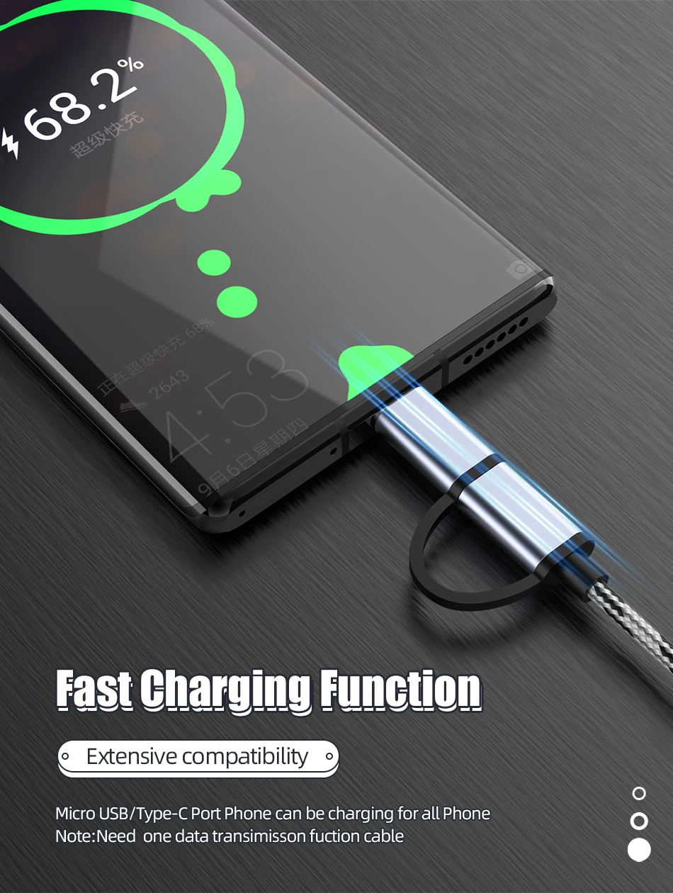 USB OTG Adapter Type C Micro USB to USB Converter Cable 2 in 1 Earphone & Android Cable Nylon for Printer Use