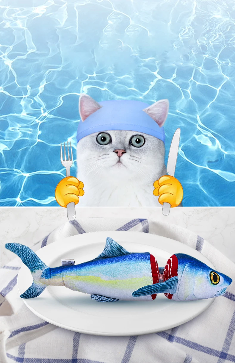 AFP  Soft Plush Catnip Cat Chew Kicker Toys Fun Chopped Tuna Mackerel Fish Cat Cuddler Toy for Cats Exercise