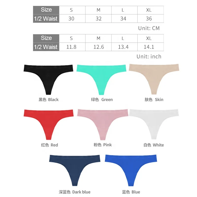 Kalon Women 6 Pack Seamless Nylon Spandex Thong Panties 