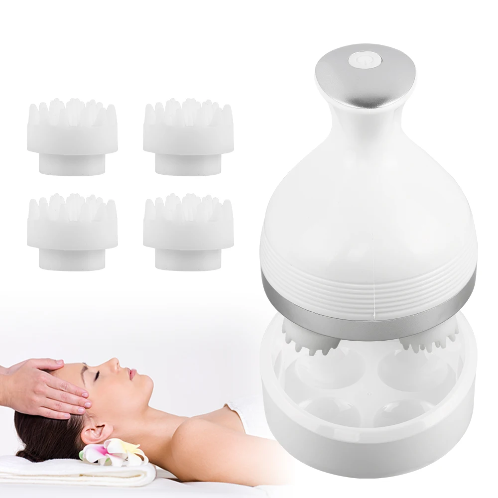 Portable Handheld Wet & Dry Scalp Massage Device with Changeable Soft ...