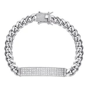 Custom 925 Sterling Silver Cuban Link Pass Diamond Tester Iced Out VVS Tennis Bracelet Personalized Jewelry
