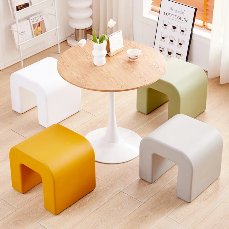 Exquisite Artistic Humanistic Durable Eco Materials Modern External Quality Rotational Plastic Comfortable Square Stool