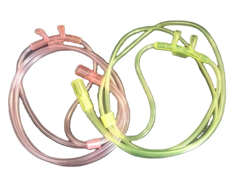 超软鼻氧气套管,带导管的抗挤压氧气鼻导管,硅胶软尖端鼻氧气导管