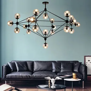 JACKSUN Postmodern Living Room Pendant Light Nordic Home Dining Bedroom Light Elegant Clothing Store Molecular Magic Bean Light