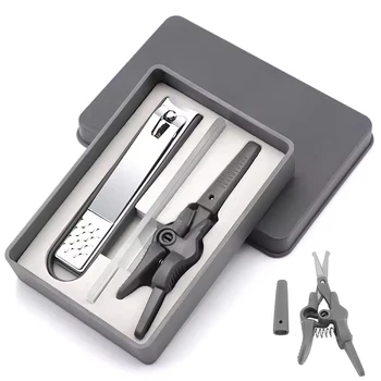New Design 3-Piece Stainless Steel Nail Clipper Kit Finger Use Nose Hair Trimmer with EVA Plastic Box