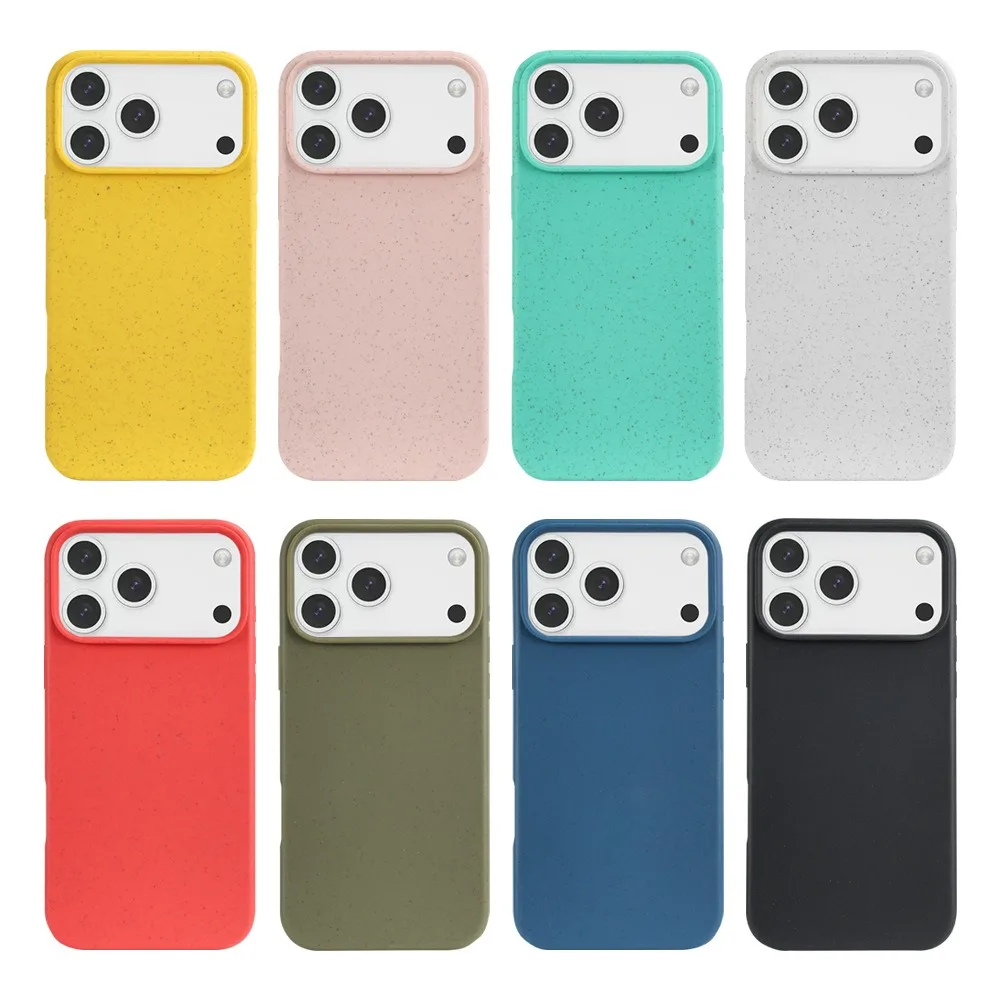 product laudtec eco friendly biodegradable wheat tpu case pure color phone cover custom logo for iphone 17 air 16 15 pro max sjk1106-3