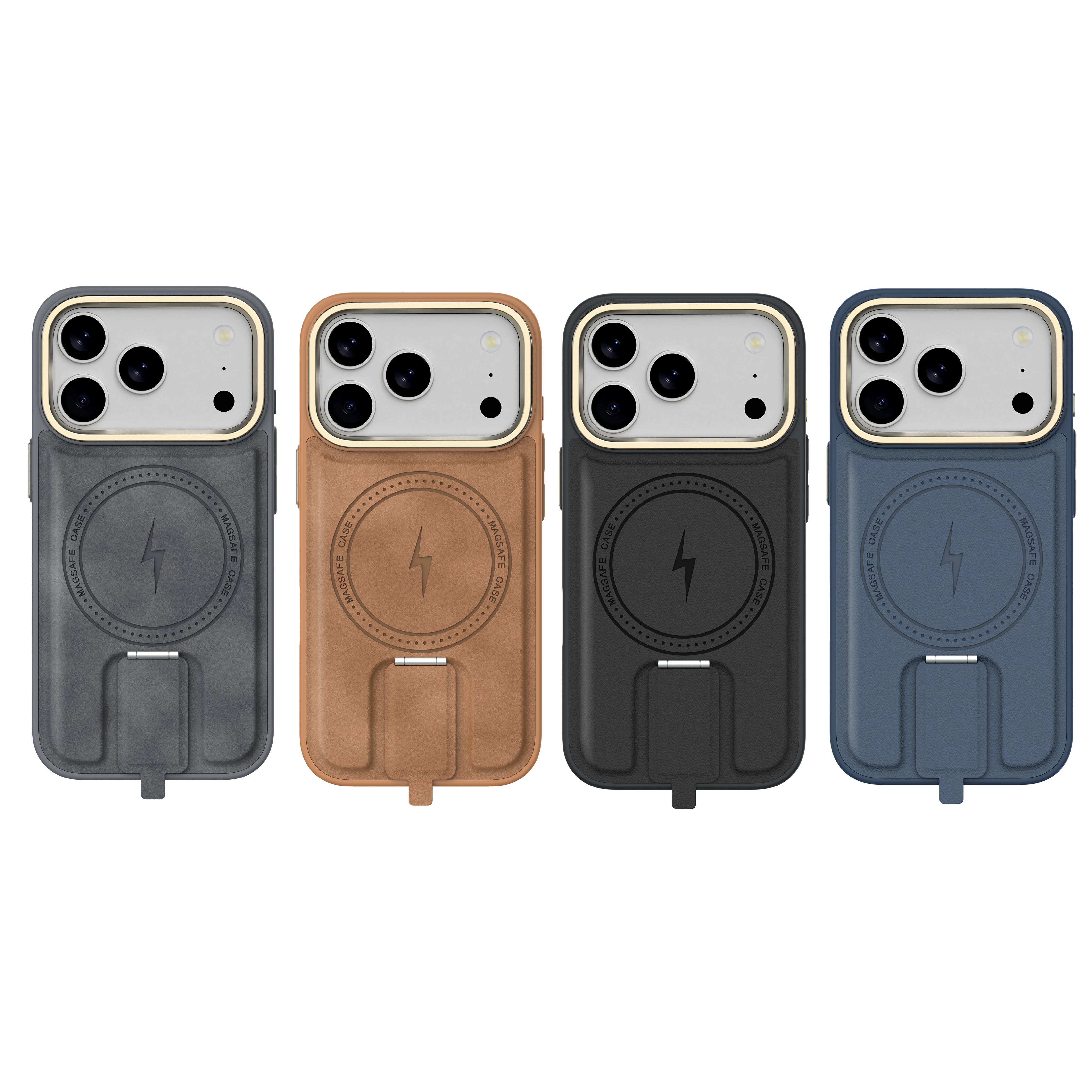 Anti Drop Shockproof Protection Cover Wireless Charging Business Magnetic Leather Phone Case With Holder For iPhone 17 Air Pro