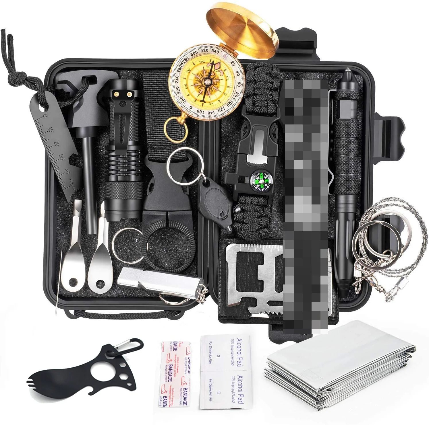 AJOTEQPT Professional Outdoor Survival Gear Kit,Car Emergency Survival Kit