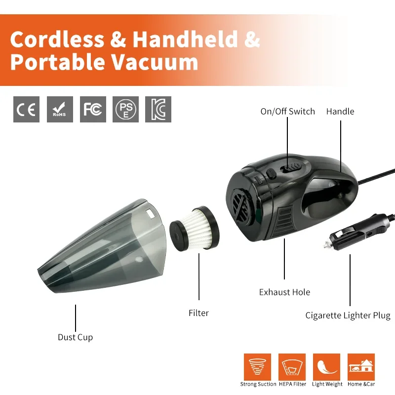 New Style Cleaning Portable Car Vacuum Cleaner Hand Held Mini Car Vaccum Cleaner Cigarette Lighter