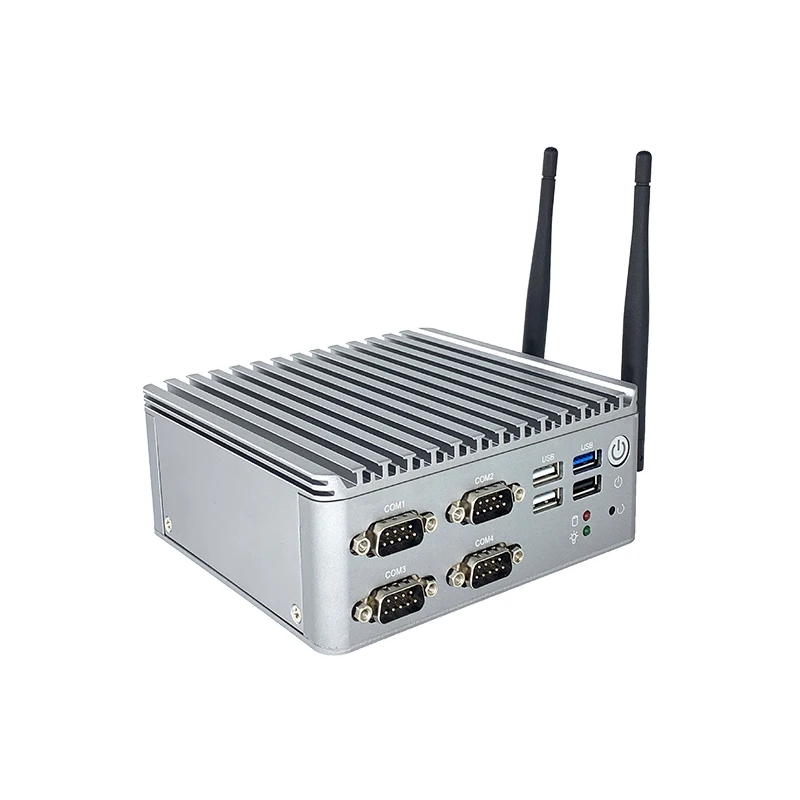 Mini Computer Fanless Industrial Mini Pcs Computer with 2 Lan Ports Intel I5 I7 for windows 10