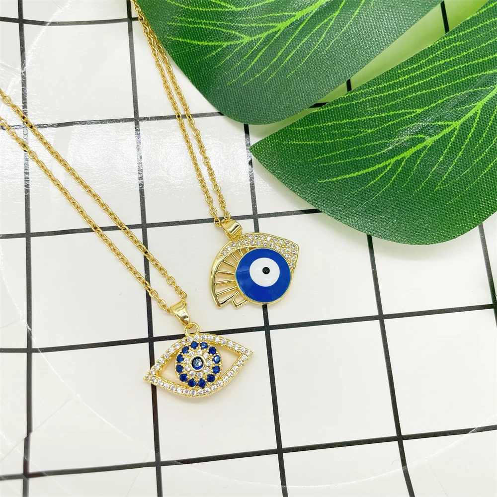 Evils Eye Pendant Necklaces For Women Girls Friends Blue Demon Eyes