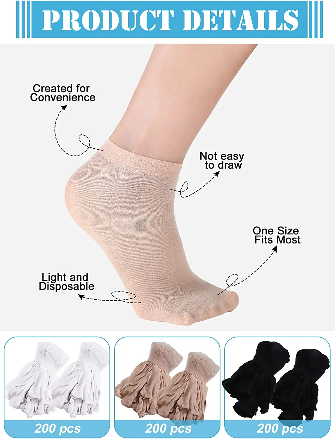 High Crew Length Disposable Travel Socks For Men And Women Unisex Sheer