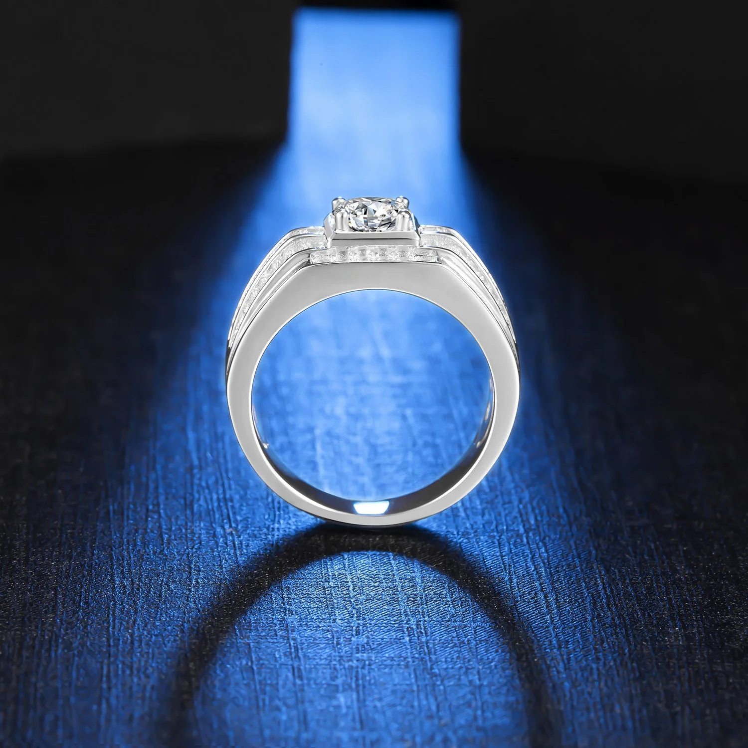 遵守1ct moissanite钻石订婚戒指手指925纯银珠宝男士戒指结婚戒指