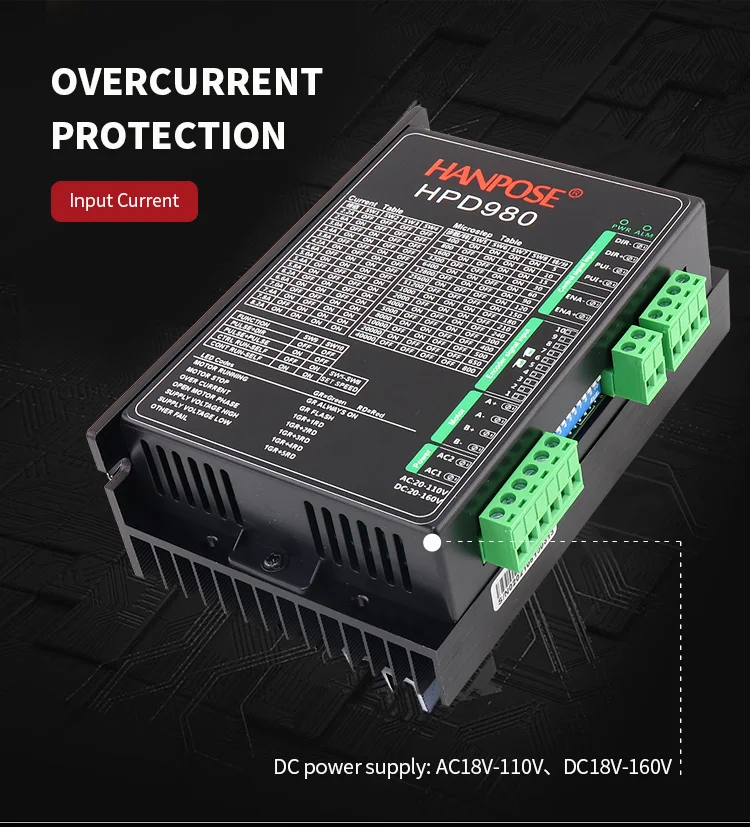 product hanpose hpd980 driver motor board  86 stepper motor driver ac20 110v for cnc milling nema 34 stepper motor  controller-4